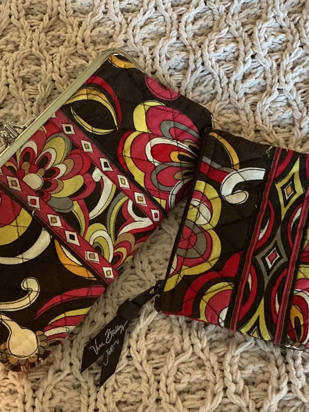 Vera Bradley Puccini Kisslock Quilted Wallet and Coin Purse